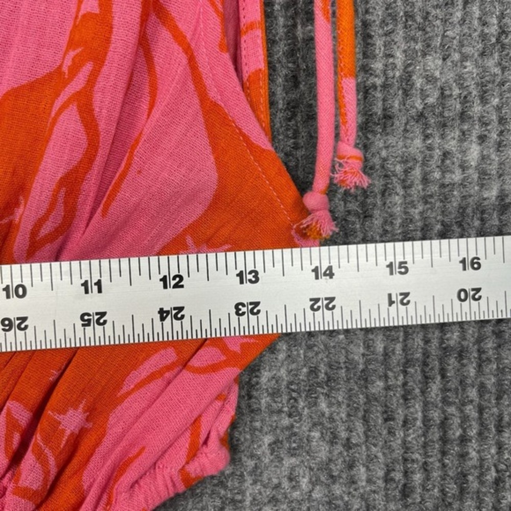 Z&L Dress Womens S Pink‎ Cotton Hawaiian Floral Cut Out Beaded Plunge Neck NWT - Picture 15 of 16